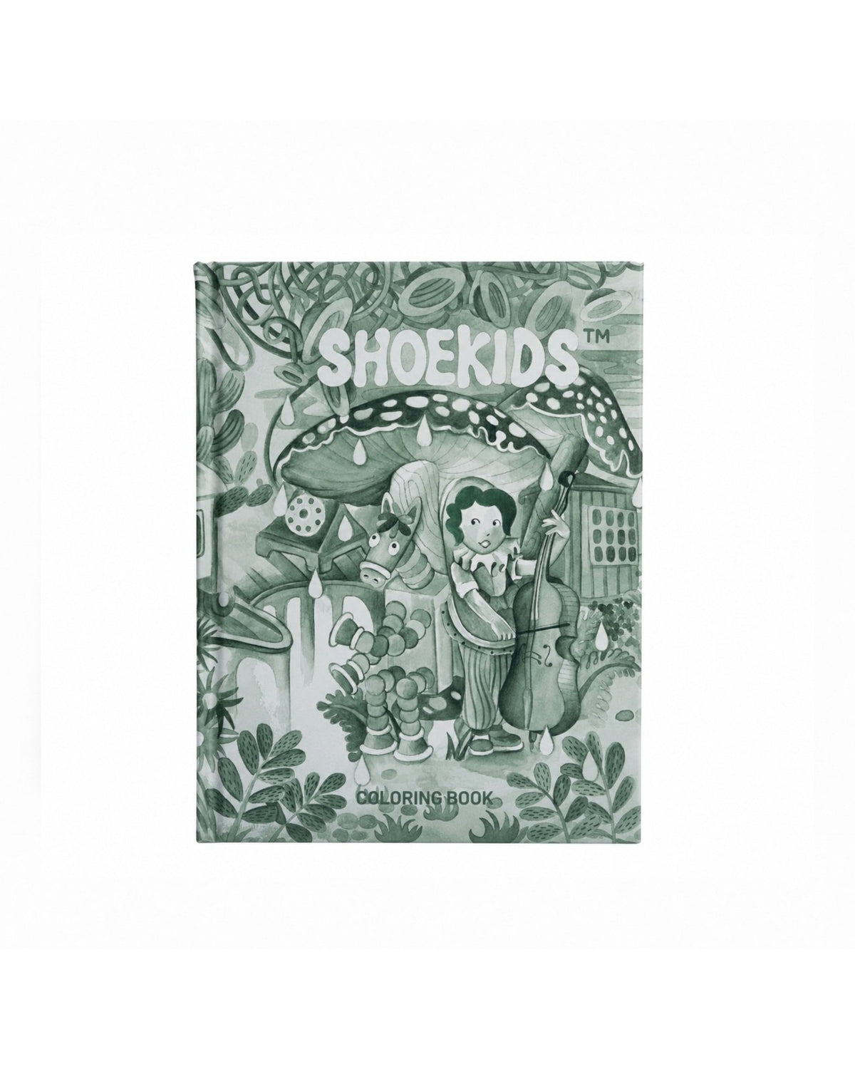 Shoekids Coloring Book Vol. 1 hardcover in sage green