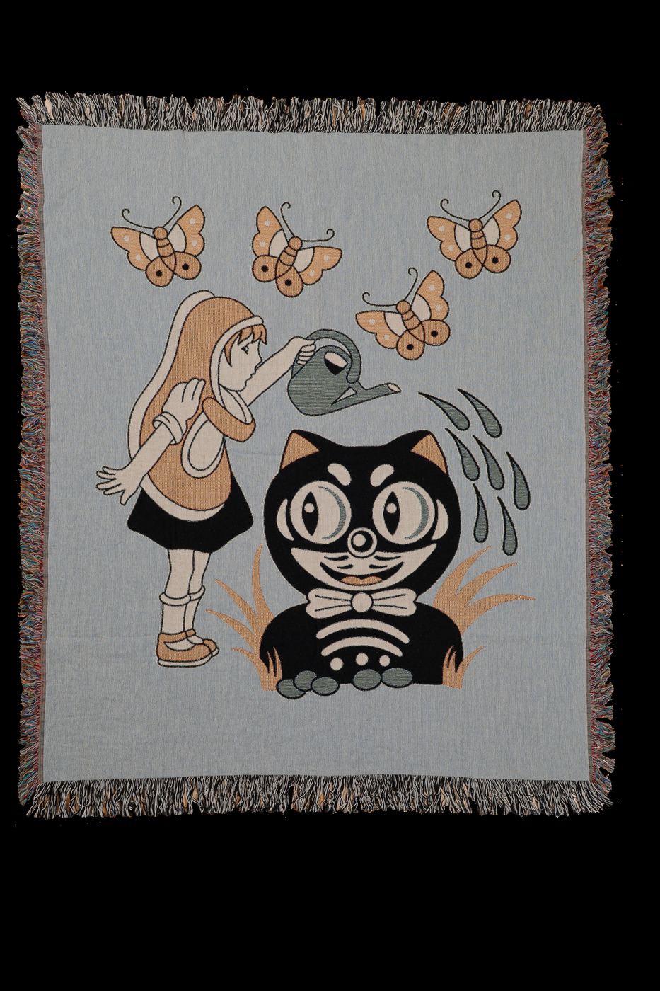 Cat blanket flat lay