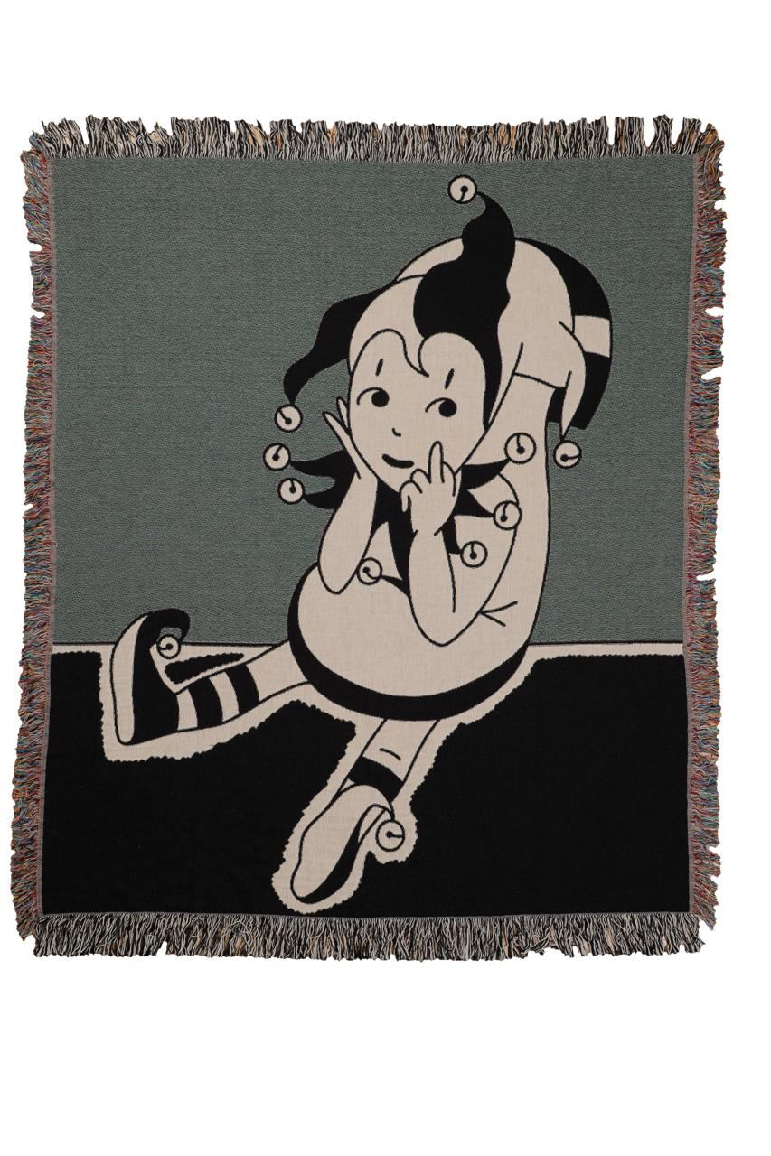 Clown blanket flat lay