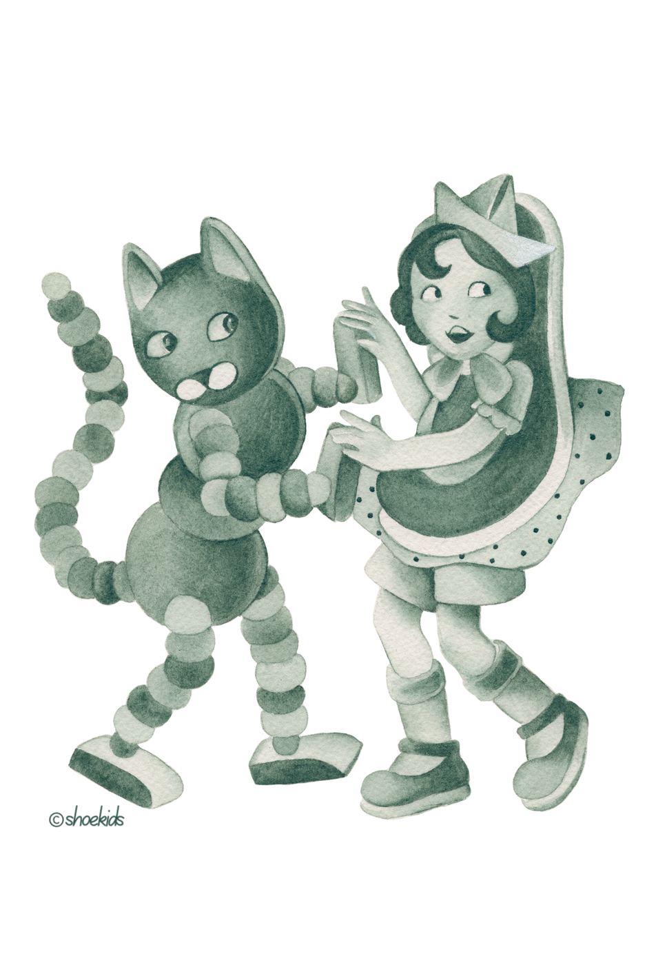 Cat dance postcard