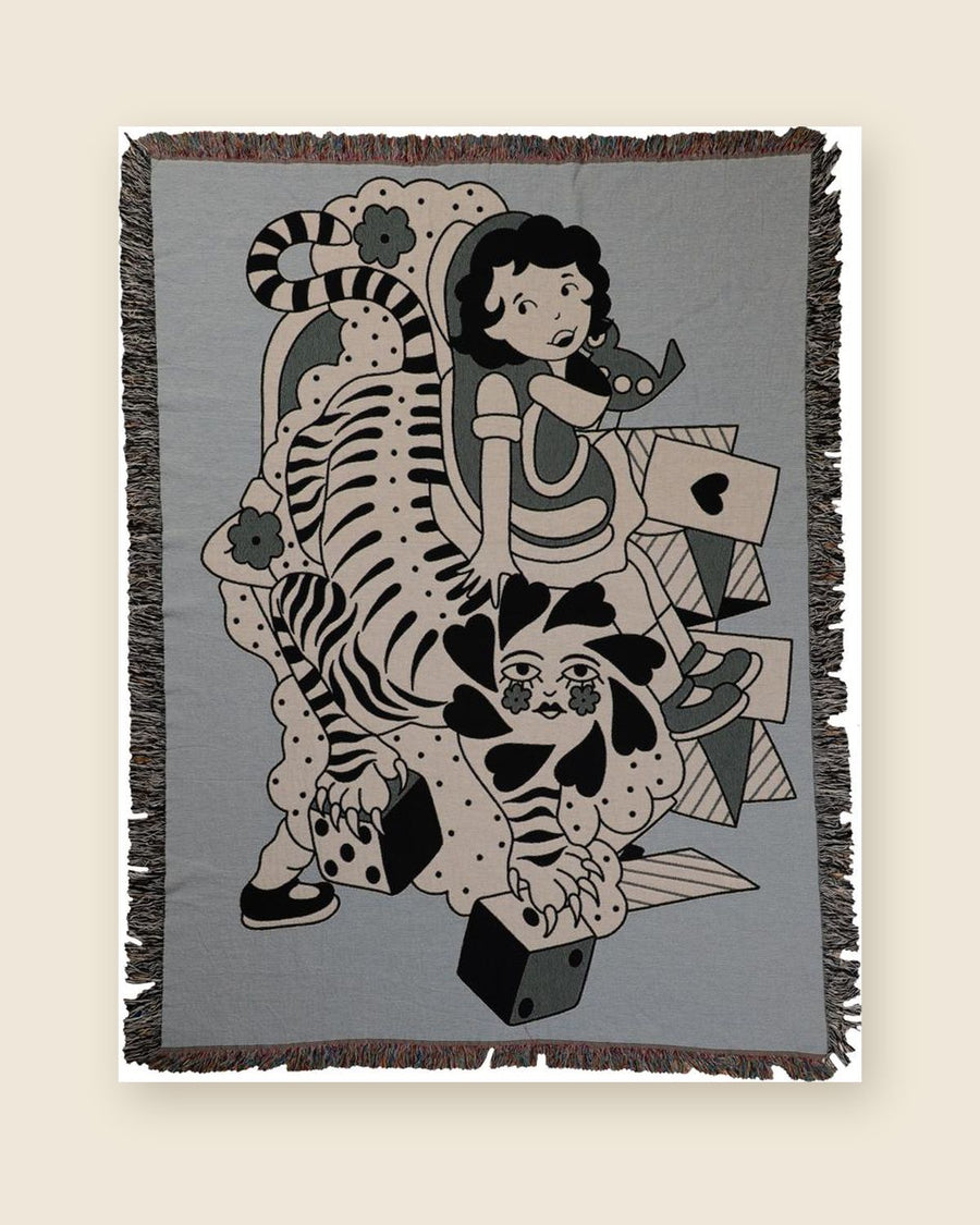 Tiger Shoekids tattoo woven blanket